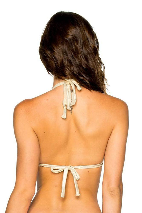 Luli Fama Los Flamencos Lurex Trim Triangle Halter